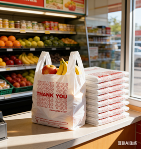 Bolsas de Plástico HDPE Resistentes Personalizadas para Supermercados, Bolsas Tipo Camiseta para Tiendas de Comestibles con Impresión Serigráfica - Product Image 1