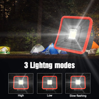Tragbare LED-Arbeitsleuchte USB-Aufladbar mit Ständer, Magnet, Haken, Camping-Flutlicht, Eingebauter Akku, Powerbank, Taschenlampe für Baustellen
