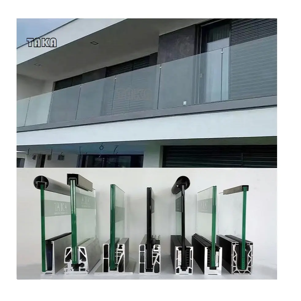 Amazon Best Selling Wholesale Glass baluster U Channel Aluminum Glass Railing Core/Floor Mounted Aluminum U Channel Base Shoe