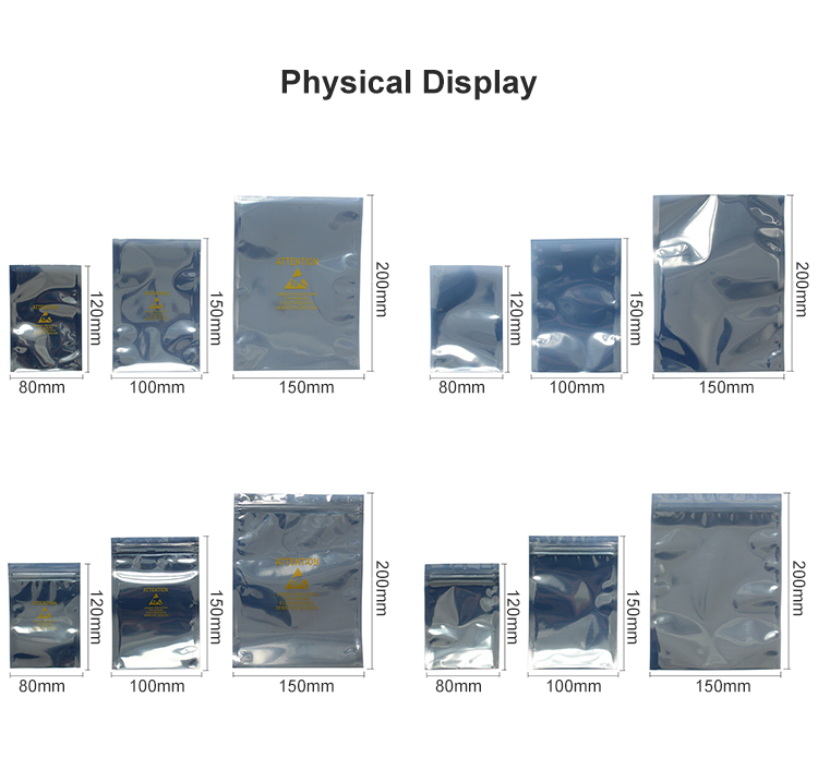 Packing Electronic PCB Static sheilding ziplock Vacuum Plastic Pouch Esd Moisture Barrier Aluminum Bag