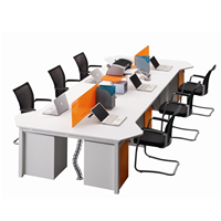 Poste de travail modulaire moderne sur mesure pour personnel de bureau, 2/4/6/8 places, structure en tube d'acier 50x50mm, épaisseur de paroi 1,5mm, taille sur mesure, haute qualité