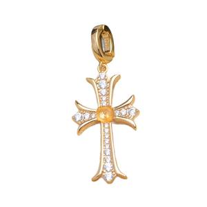 Accesorios para Manualidades, Colgante de Cruz de Plata S925, 5-6 mm, Hueco, para Collar, Adorno Colgante para Fabricación de Joyas con Perlas, Modelo Plateado 6022 - Product Image 5