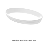 Plat à four Saturnia ovale, blanc, 46 × 28,5 × 6 h cm