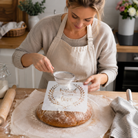 Ensemble de 4 pochoirs à motif d'épi de blé pour la cuisine, pochoirs creux pour le saupoudrage, pochoirs pour pain et gâteaux, vente en gros