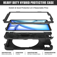 Étui pour tablette robuste robuste pour iPad Air 11 M2 A2902 2024 housse en silicone antichoc avec bandoulière béquille rotative