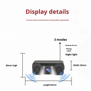 12V không thấm nước xe hình ảnh HD ba-trong-một đảo ngược Radar sao lưu máy ảnh với cảm biến đỗ xe và 4.3 inch hiển thị 1 năm bảo hành - Product Image 6