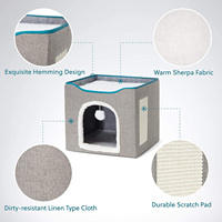 Pas cher confortable portable pliable stockage chat maison nid lit maison pour chats d'intérieur