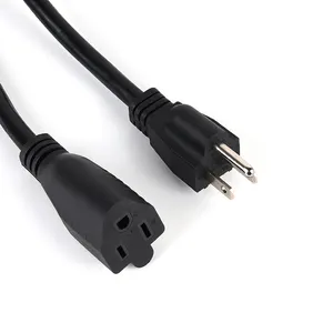 Heavy Duty American Standard 3 Pin Ac Us 3 Core Power Cable Power UL Approved Extension Cord