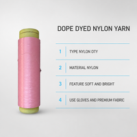 Fil de nylon DTY teint en masse 70D/24F rose 100% nylon pour gants, fourni directement par l'usine