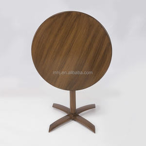 Venta al por mayor de madera de aspecto de aluminio redondo cafetería bar mesa de cóctel - Product Image 3