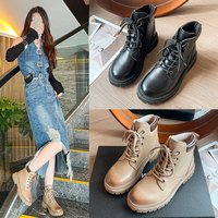 Nouvelle Arrivée 2026 Bottines Femme à Plateforme Épaisse Bottes Martin à Lacets Décontractées Tendance pour Usage Quotidien