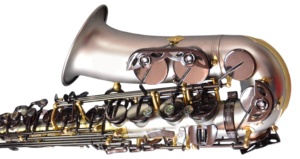 <span class=keywords><strong>Sassofono</strong></span> Contralto Professionale Huayun Eb in Nichel Argento Laccato Oro con Custodia Rigida Regolabile e Bocchino - Product Image 2