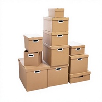 Boîtes cadeaux carrées en papier kraft avec couvercles, gaufrage, auto-érection, recyclables - Boîtes de déménagement et de rangement pour bureau