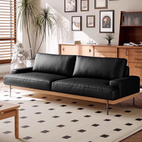 Ensemble de canapés modulaires de style scandinave moderne vintage pour zone de repos au bureau, section de relaxation pour réception VIP, en cuir PU écologique