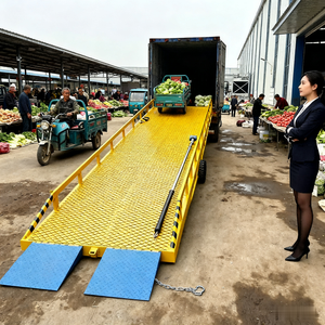 CEChinese Dock hidrolik tesviye konteyner yükleme ve boşaltma kaldırma platformu mobil yatılı köprü Forklift yükleme rampası - Product Image 6