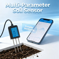 Sonde de sol multi-paramètres USB Type-C RS485 Modbus RTU Température Humidité EC pH IP68 pour l'agriculture intelligente, serres et fermes