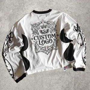 Camiseta Personalizada con Estampado DTG, Estilo Urbano, Corte Cuadrado, Algodón Grueso, Paneles Grunge, Manga Larga para <span class=keywords><strong>Hombre</strong></span> - Product Image 2