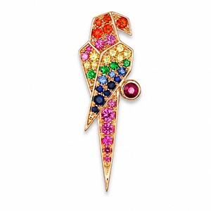 จี้นกแก้วแปลกตาทองคำ 18K ประดับด้วยหินหลากสี 010 กะรัต 180 กรัม เครื่องประดับชั้นดีสำหรับสวมใส่ทุกวัน - Product Image 1