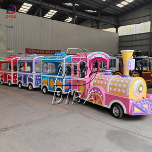Công Viên Giải Trí Du Lịch Train Trung Tâm Mua Sắm Trường Sử Dụng Sợi Thủy Tinh Động Cơ Điện Trackless Train Cho Trẻ Em - Product Image 1