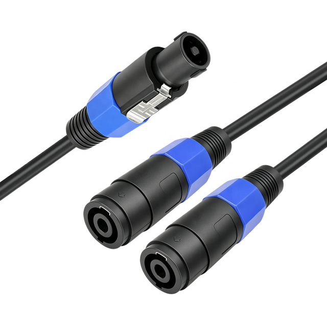 Speakon Splitter Cable 1 Male to 2 Female XLR Y Splitter with PVC Jacket and Combination Shielding for Microphone Use