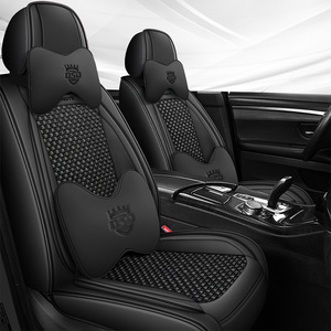 Housse siège luxe cuir couvre chaises voiture rouge housse de siège de voiture sièges ensemble complet - Product Image 4
