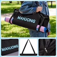 Sac fourre-tout en toile de luxe minimaliste et serein grande capacité pour Mahjong, avec fermeture éclair pour le rangement des tuiles et pochette pour accessoires de joueur