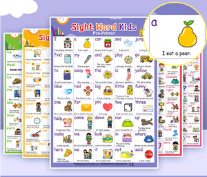 Fabricantes Venta caliente Stock Niños Inglés Vocabulario de alta frecuencia Póster Material didáctico para la decoración del aula - Product Image 1