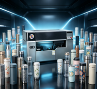 Machine d'impression UV cylindrique de bureau stable, tête d'impression Epson pour tasses, vases et objets courbes