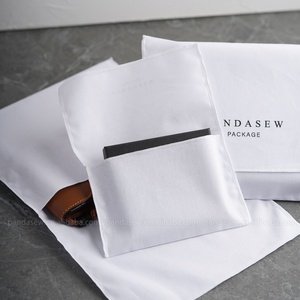 PandaSew Custom Logo Durable <b>White</b> Cotton Dust Bag for Handbag&Shoe Purse Underwear Gift Packaging Jewelry Bag - Product Image 5
