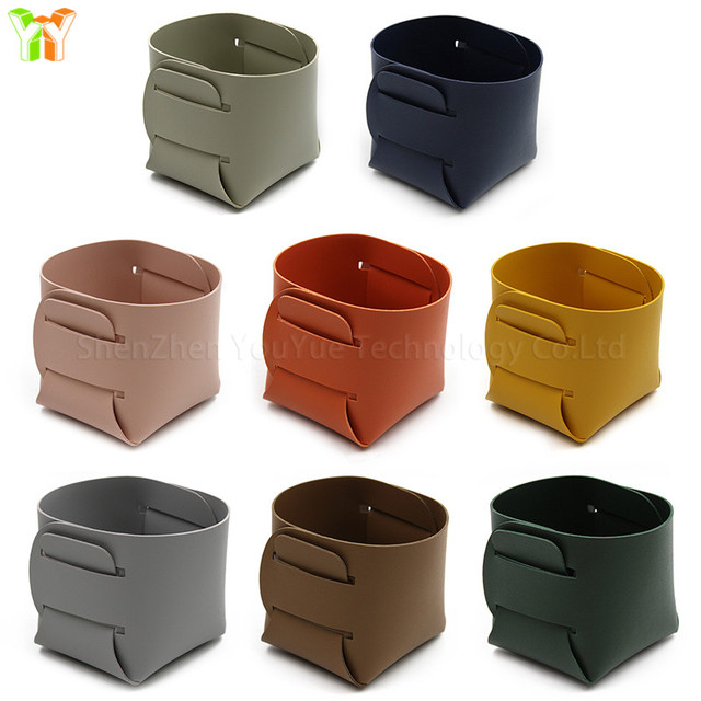 2021 Ready Stock PU Leather Office Decoration Fashion Pen Holder Desktop Storage Box