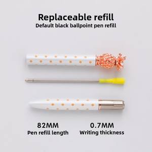 Bolígrafo metálico con diseño de piña, superventas transfronterizo, regalo publicitario, novedad promocional, para estudiantes, con logotipo láser - Product Image 2