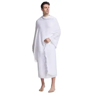 Vêtements islamiques pour hommes musulmans 100% Polyester hajj ihram serviettes microfibre serviette Haji Umrah pèlerinage serviette