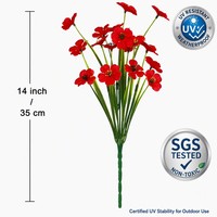 Fleurs artificielles résistantes aux UV pour l'extérieur, fausses plantes en soie, arbustes pour jardinières, jardins, porches, patios, décoration intérieure, vente en gros