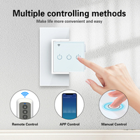 Interruptores de Pared Táctiles Inteligentes Tuya Wifi, Modernos, Estilo UK, Control Remoto Inalámbrico, Luz LED, Requiere Cable Neutro, 1-3 Interruptores
