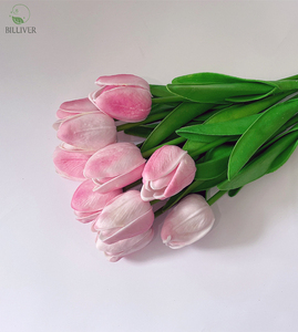 Noir 14 "Fleurs De Tulipes En Latex Artificielles Real Touch Faux Fleurs pour La Décoration De La Maison Fleurs Artificielles En Soie En Vrac Tulipe - Product Image 3