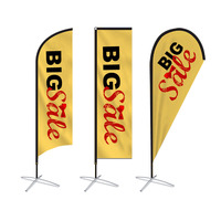 Personnalisé événement d'affaires sports chauds articles de publicité promotionnelle support larme couteau rectangulaire plage plume drapeau tissu 5m