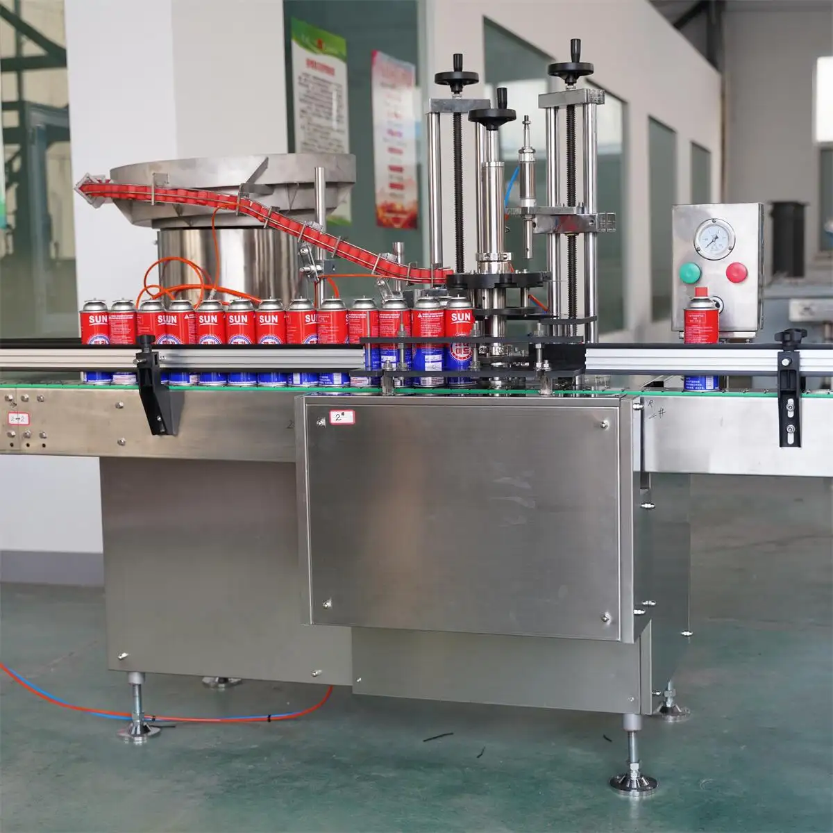 Automatic aerosol spray actuator inserting machine