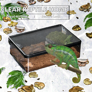 Belüftete Transparente Reptilien-Fütterungs- und Zuchtbox |   Ausbruchsicheres Kunststoff-<span class=keywords><strong>Terrarium</strong></span>-Gefäß - Product Image 2