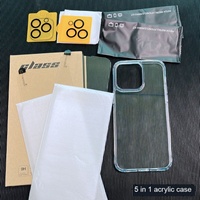 Coque 5-en-1 pour iPhone 17 Pro Max avec 2 films de protection d'écran + 2 protections d'objectif d'appareil photo et coque de téléphone transparente antichoc