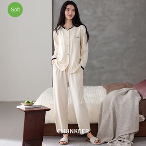 ชุดนอนผ้าฝ้ายมีเชือกผูกสำหรับผู้หญิง, <span class=keywords><strong>เสื้อ</strong></span><span class=keywords><strong>เปิด</strong></span>เชิ๊ตลูกไม้ทรงหลวมลำลองสวมใส่กลางแจ้งไซส์ใหญ่สำหรับฤดูใบไม้ร่วง - Product Image 5