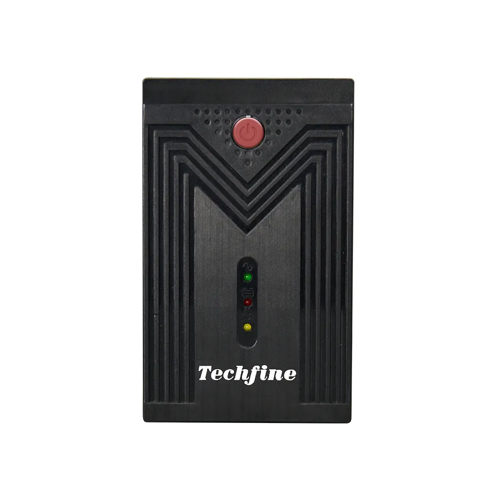 Techfine Factory Price of Offline UPS 600VA 360W with built in 12V 7.2AH Lead Acid Battery for Computer Emergency Power Supply