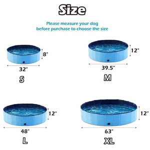 <span class=keywords><strong>Piscina</strong></span> plegable de pvc <span class=keywords><strong>para</strong></span> <span class=keywords><strong>perros</strong></span> y gatos, lavable, grande, 80x20cm, color azul y rojo - Product Image 2