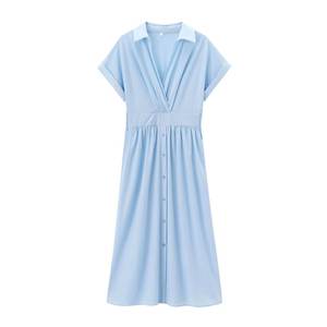 فستان ماكسي نسائي جديد بأكمام قصيرة مصبوغ بلون واحد بتصميم عتيق لربيع وصيف 2026 من ZA - Product Image 1