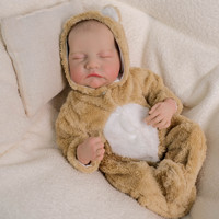 Realistische Silikon-Kopf Reborn Baby Mädchenpuppe mit Stoffkörper Lebensechte Figur
