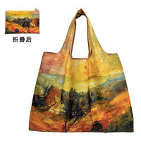 Sac de courses pliable en polyester recyclé 210D avec impression par sublimation