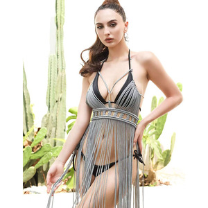 Abito 2024 da donna fatto a mano dea greca romana abito di un pezzo con nappine Sexy Design bohémien Vocation Beach Party abiti da donna - Product Image 6