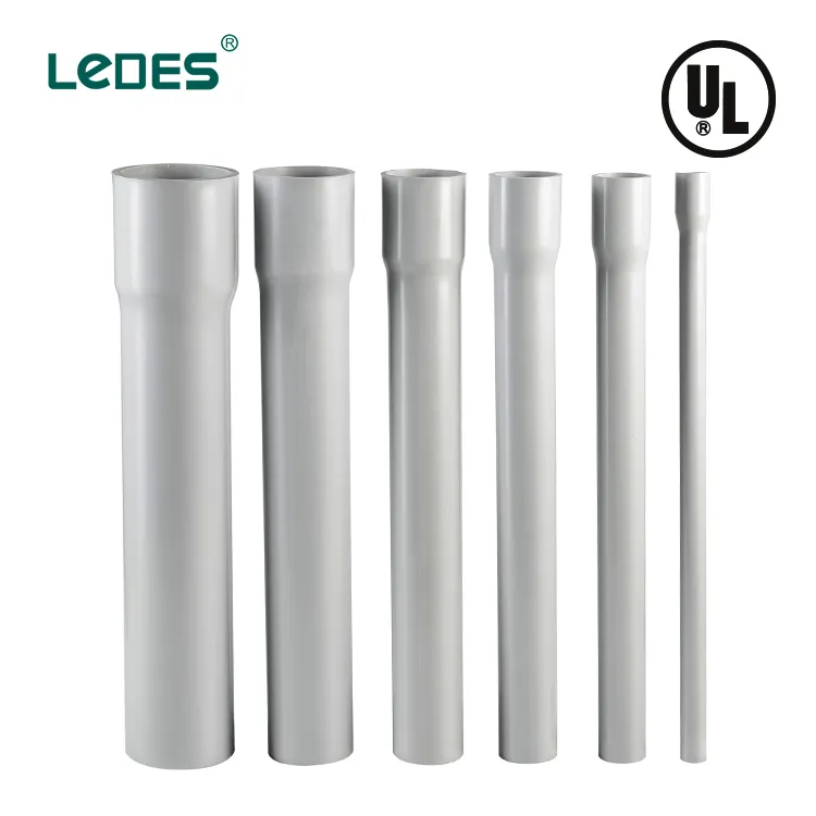 Pipa konduit listrik kaku PVC plastik, kualitas tinggi 20mm 25mm 32mm pipa konduit listrik PVC UL651 Sch 40 pvc 2 3 4 inci