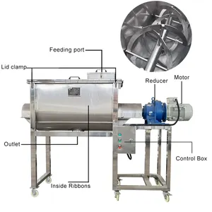 Double screw ribbon blender mixer dry powder mixing machine for chemicals