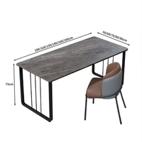 Bureau d'ordinateur portable moderne réglable en gros 100x50x75cm, structure métallique, surface en fibre de carbone, noir, mobilier de bureau de luxe pour la maison