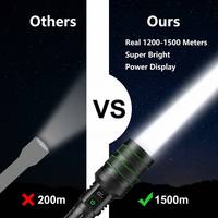 Lampe torche LED OEM en gros avec affichage numérique du pourcentage de la batterie, zoom, mise au point réglable, en alliage d'aluminium, étanche – Fabricant d'équipements